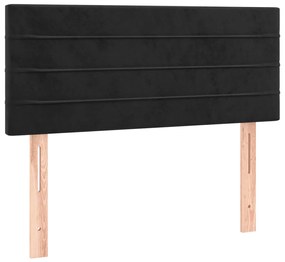 Cama boxspring com colchão 120x190 cm veludo preto