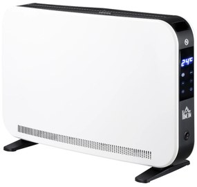 Aquecedor Elétrico 1830-2180W com 3 Modos Ecrã Táctil LED Termóstato Regulável Temporizador para 12-18 ㎡ Branco