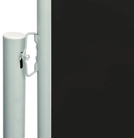 Toldo lateral retrátil para pátio 220x600 cm preto