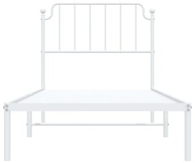 Estrutura de cama com cabeceira 90x190 cm metal branco