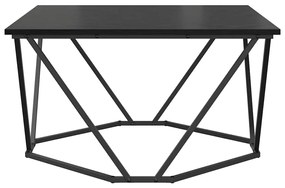 Mesa de Centro Preto Carvalho 80x80x45 cm Madeira Revestida