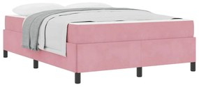 Estrutura da Cama Outros Rosa e branco 140 x 190 cm Veludo