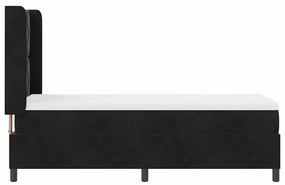 Cama Box Spring vidaXL com Colchão e LED Preto 80x200 cm Veludo