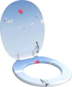 vidaXL Assento de Sanitário com Fechamento Suave Azul 44 x 38 cm