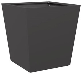 Vaso/floreira de jardim 2 pcs 40x40x40 cm aço preto