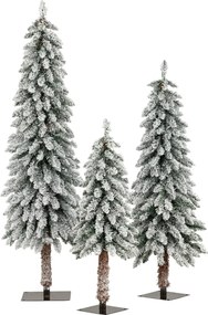 Conjunto de 3 árvores de Natal artificial de 90 cm, 120 cm e 150 cm Árvores de Natal iluminadas com 115+207+275 pontas de ramos com neve verdes