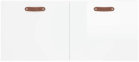 Armário de parede 80x36,5x35 cm deriv. madeira branco brilhante