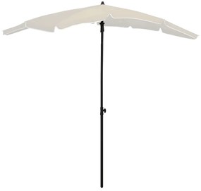 vidaXL Guarda-sol de jardim com poste 200x130 cm cor areia