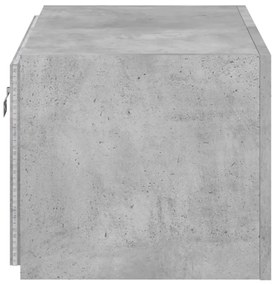 Móvel de parede p/ TV c/ luzes LED 60x35x31 cm cinza cimento