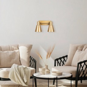 Candeeiro de Parede Funnel – Dourado – 38 x 21 x 21 cm
