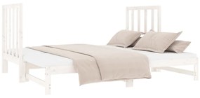 Estrutura sofá-cama de puxar 2x(90x190) cm pinho maciço branco