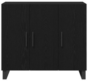Sideboard vidaXL com 3 portas em Carvalho Preto 90x34x80 cm em Madeira