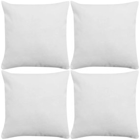 vidaXL Capas almofada 4 pcs aspeto linho branco 40x40 cm