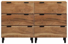 Armários 2 pcs Castanho 60x33x75 cm Madeira Maciça de Acácia