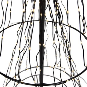 Árvore de Natal preta de chão 150cm incl. LED com temporizador IP44 - Ugoku