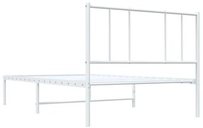 Estrutura de cama com cabeceira 80x200 cm metal branco