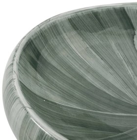 Lavatório de bancada oval 59x40x15 cm cerâmica verde