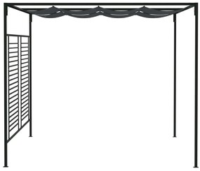 Gazebo com toldo retrátil 4x3x2,3 m 180 g/m² antracite