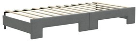 Sofá-cama c/ gavetão/gavetas 100x200 cm tecido cinzento-escuro