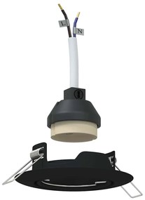 Luminárias embutidas 24 pcs Redondas GU10 Preto Ø90 mm Aço