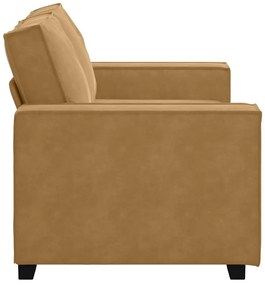 Sofá de 2 lugares veludo 120 cm castanho