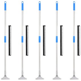 vidaXL Rodo de chão 5 pcs 45,5x119,5 cm aço e borracha