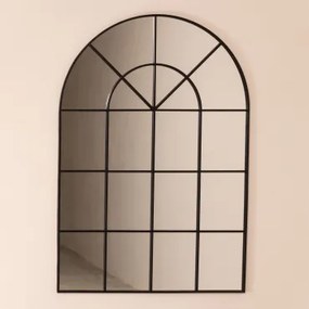 Espelho De Parede Em Metal Efeito Janela 90x135 Cm Paola Preto - Sklum