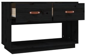Móvel de TV 90x40x60 cm madeira de pinho maciça preto