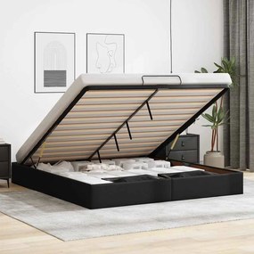 vidaXL Estrutura de cama otomana sem colchão 180x200 cm preto