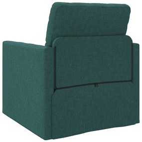 Sofá Cama 2-em-1 Verde Escuro 74x77x81 cm Tecido