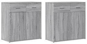 vidaXL Aparadores 2 pcs 79x38x80 cm derivados madeira cinzento sonoma