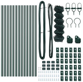 Cerca de Cadeia Conjunto de 2 Verde Metal 0,8 x 25 m Durável