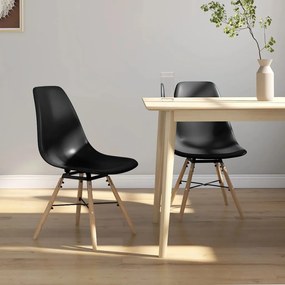 vidaXL Cadeiras de jantar 2 pcs PP preto