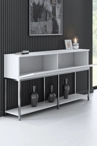 Consola Lord – Branco Prateado – 150x80x30 cm