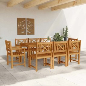 Conjunto de Jantar para Jardim 9 pcs Castanho 180 x 90 x 75 cm