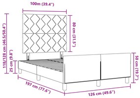 Cama vidaXL Preta 120x190 cm em Veludo