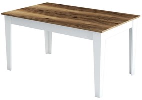 Mesa de Jantar "Milano" com Arrumação – 145x88x75 cm – Branco e Noguei