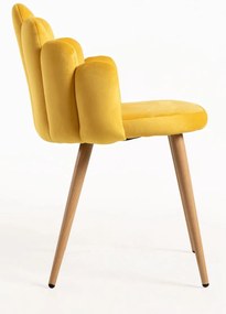 Cadeira Hand Veludo - Amarelo