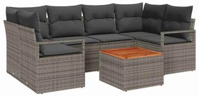 Conjunto de Sofá de Jardim 7 pcs Cinzeto Grande