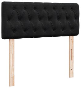 Estrutura de cama otomana com colchão 120x200 cm veludo preto