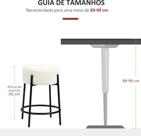 Conjunto de 2 Bancos Altos de Cozinha em Borrego Bancos Altos sem Enco