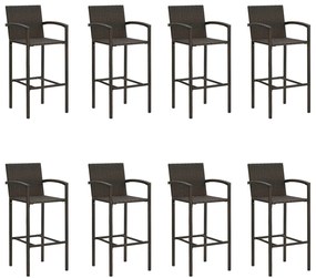 9 pcs conjunto de bar para jardim castanho