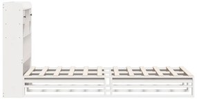 Cama com estante sem colchão 100x200 cm pinho maciço branco