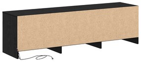 Armário de TV com LED Carvalho Preto 140x34x40 cm Madeira de Engenhari