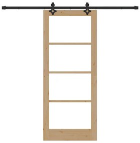 Conjunto de Porta Deslizante vidaXL com Conjunto de Hardware 83x202 cm
