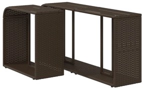 Prateleiras de arrumação 2 pcs vime PE castanho