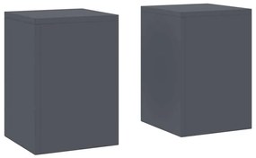 Suportes para Plantas Outdoor Pilar 2 pcs Antracite 24x24x35 cm Aço