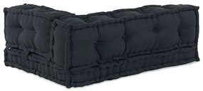 Almofada de Sofá Pallet 3 pcs Antracite Largo Algodão