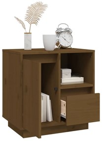 Mesas de cabeceira 2 pcs 50x34x50 cm pinho maciço castanho-mel