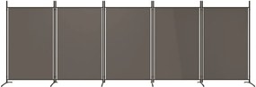 Divisória de quarto com 5 painéis 433x180 cm tecido antracite